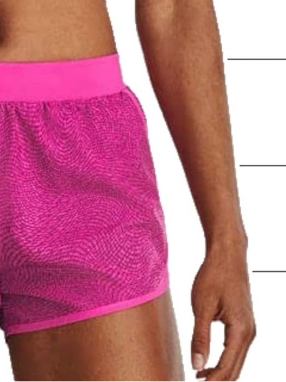 NEW Under Armour Shorts Women's Fly by 2.0 Printed Running Shorts Rebel Pink XL - Picture 4 of 11